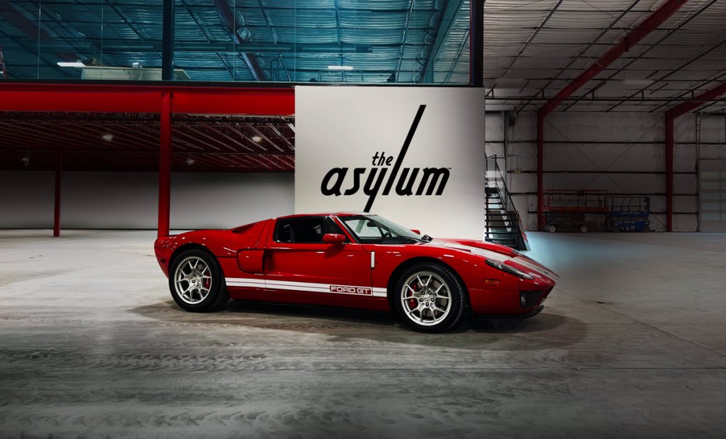2004 Red and White Ford GT at the Asylum collector car storage